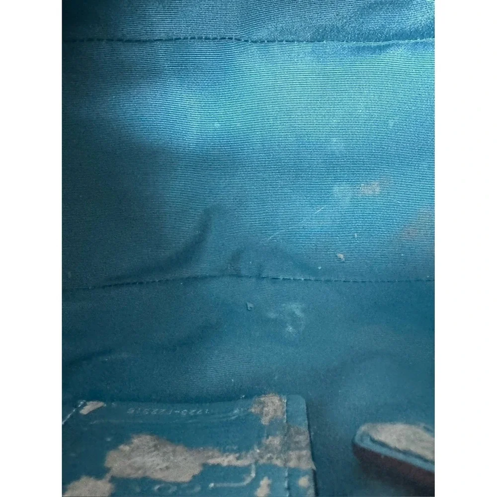 Coach Sierra Saffiano Y2K Leather Satchel Metallic Teal Blue 2017 Statement